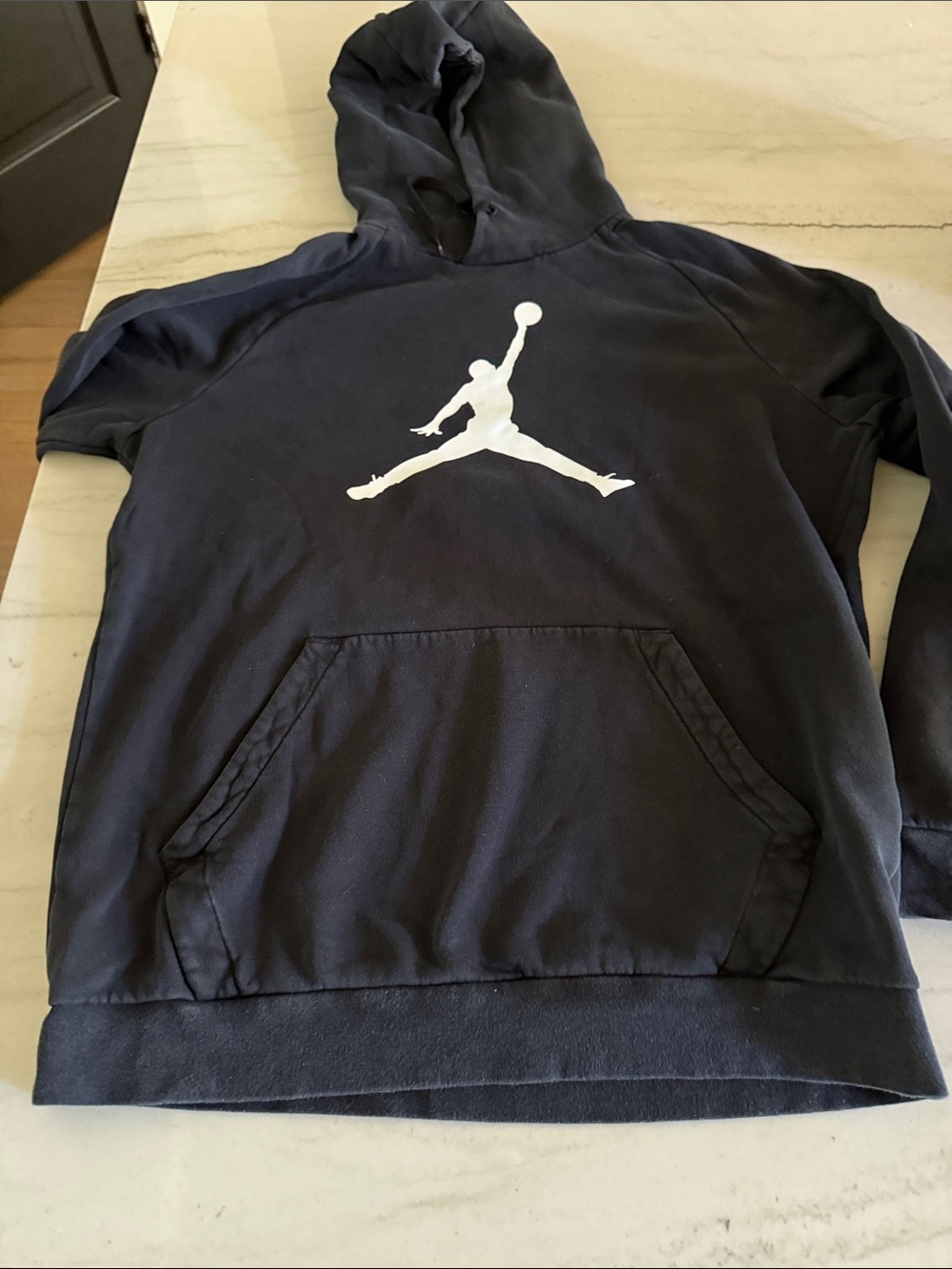 Jordan Pullover Hoodie in Black with White Jumpman